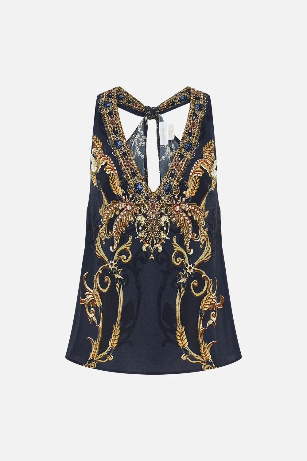 V NECK TOP WITH KNOT BACK MOONLIGHT MELODIES sold by Camilla product image thumbnail 3