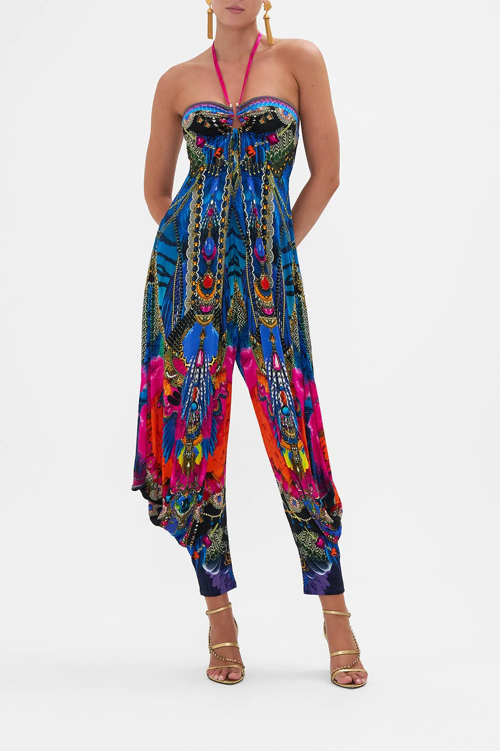 DRAPED PANT JUMPSUIT WITH HARDWARE DANCING WITH DESTINY sold by Camilla