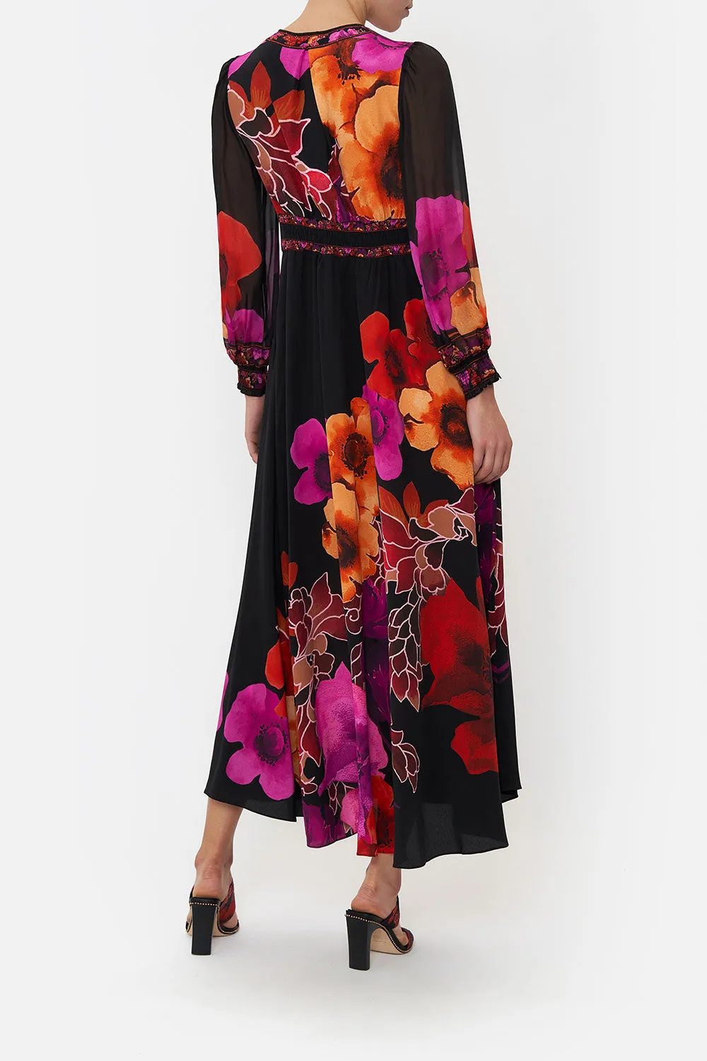 BUTTON DRESS WITH SHAPED WAISTBAND MIDNIGHT POPPY sold by Camilla product image thumbnail 2