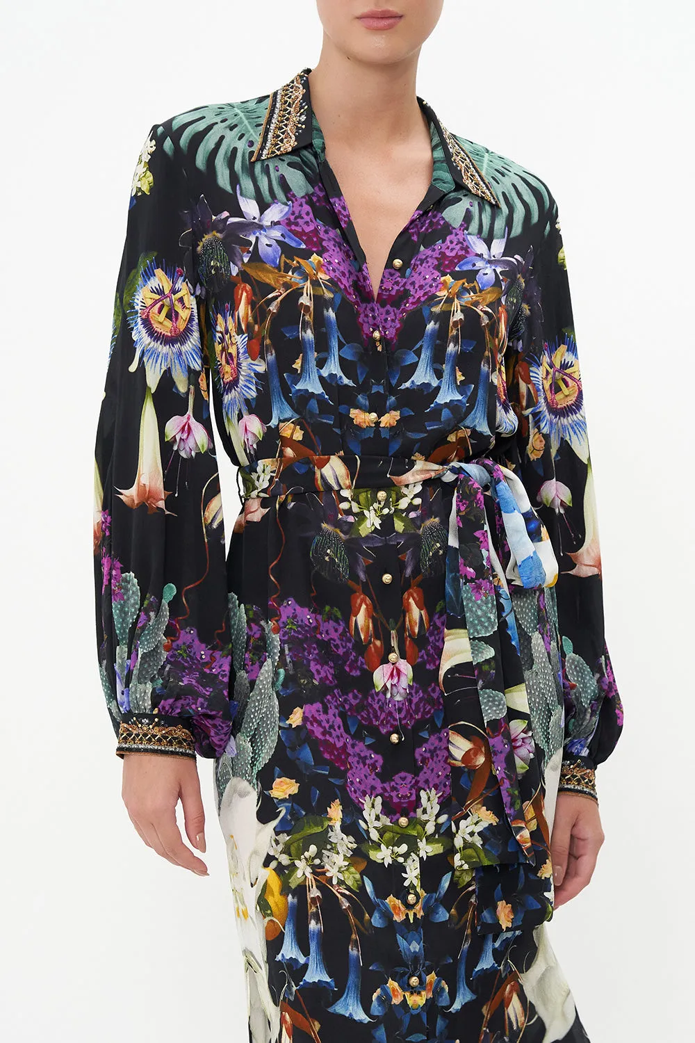 HIGH LOW MIDI SHIRT DRESS HYPNOTISE ME sold by Camilla product image thumbnail 5