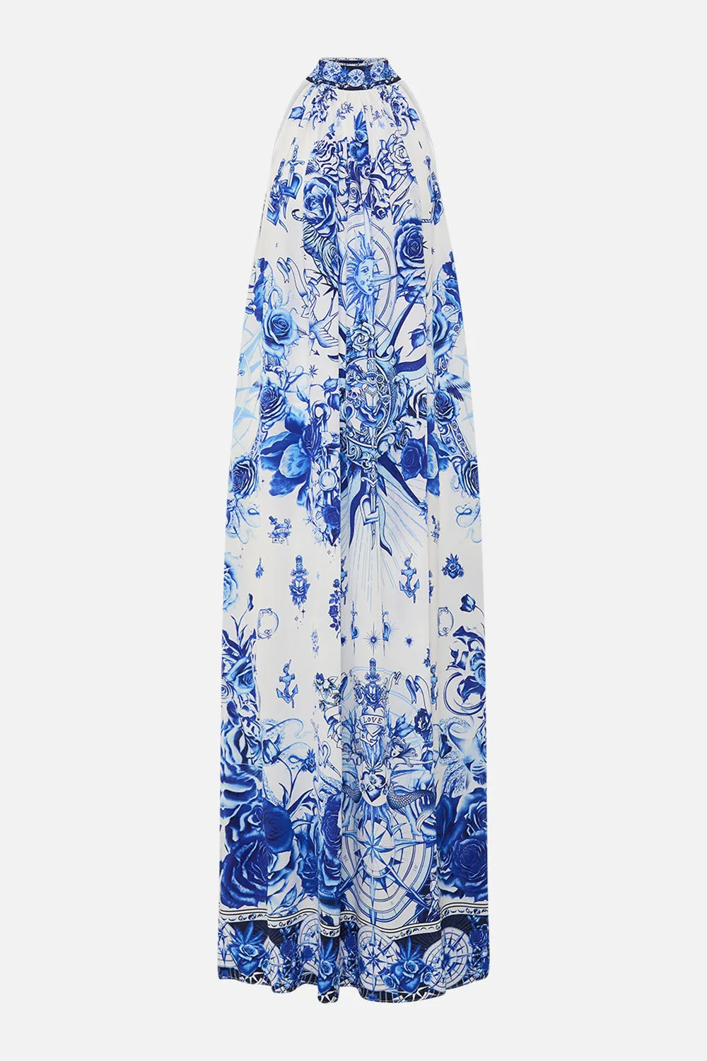 TIE NECK LONG DRESS IMMORTAL INK sold by Camilla product image thumbnail 3