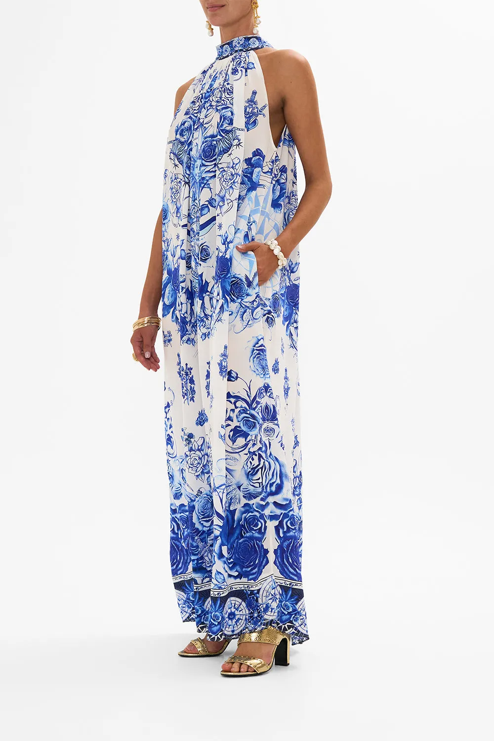 TIE NECK LONG DRESS IMMORTAL INK sold by Camilla product image thumbnail 2