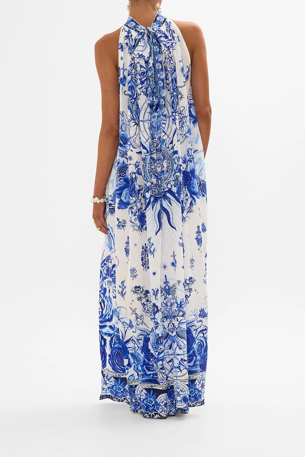 TIE NECK LONG DRESS IMMORTAL INK sold by Camilla product image thumbnail 4