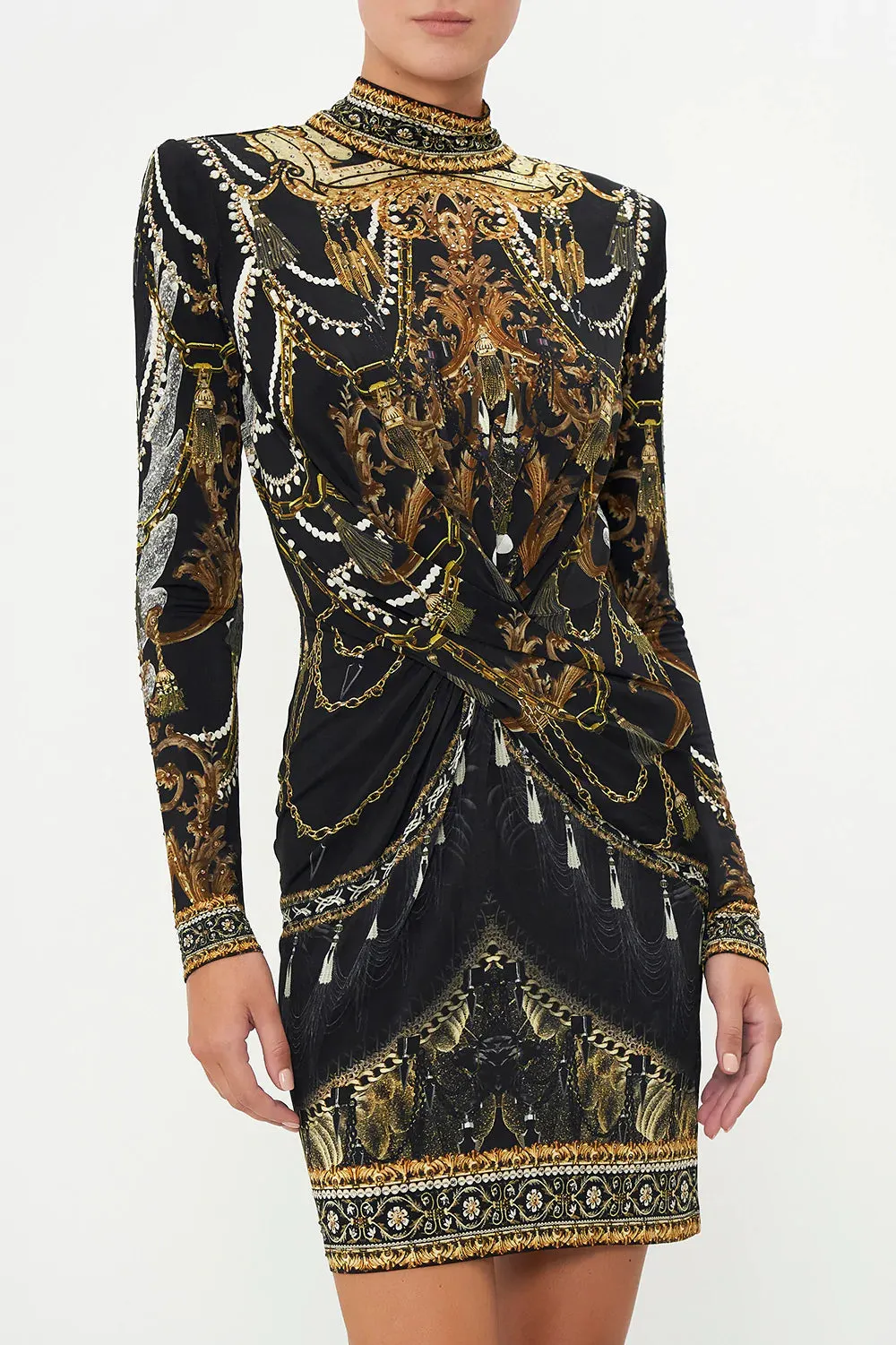 CROSS FRONT MINI DRESS RAVIN RAVEN sold by Camilla product image thumbnail 5