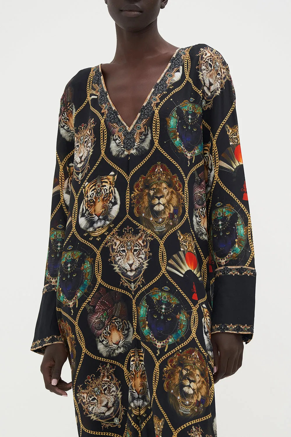 DRAPED BACK LONG SLEEVE DRESS JAGGIS JEWELS sold by Camilla product image thumbnail 5