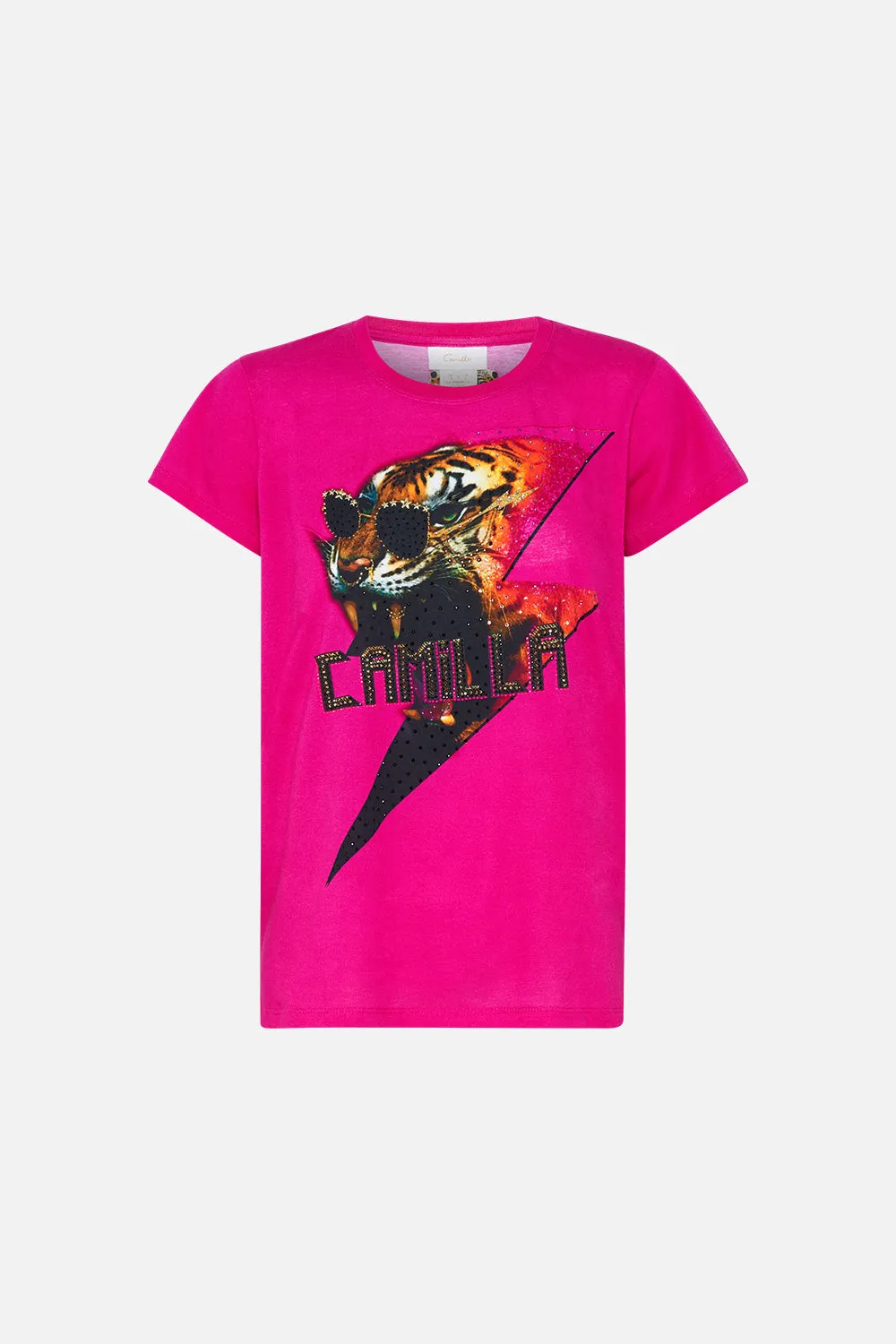 SLIM FIT ROUND NECK T-SHIRT ALWAYS CHANGE YOUR SPOTS sold by Camilla product image thumbnail 3