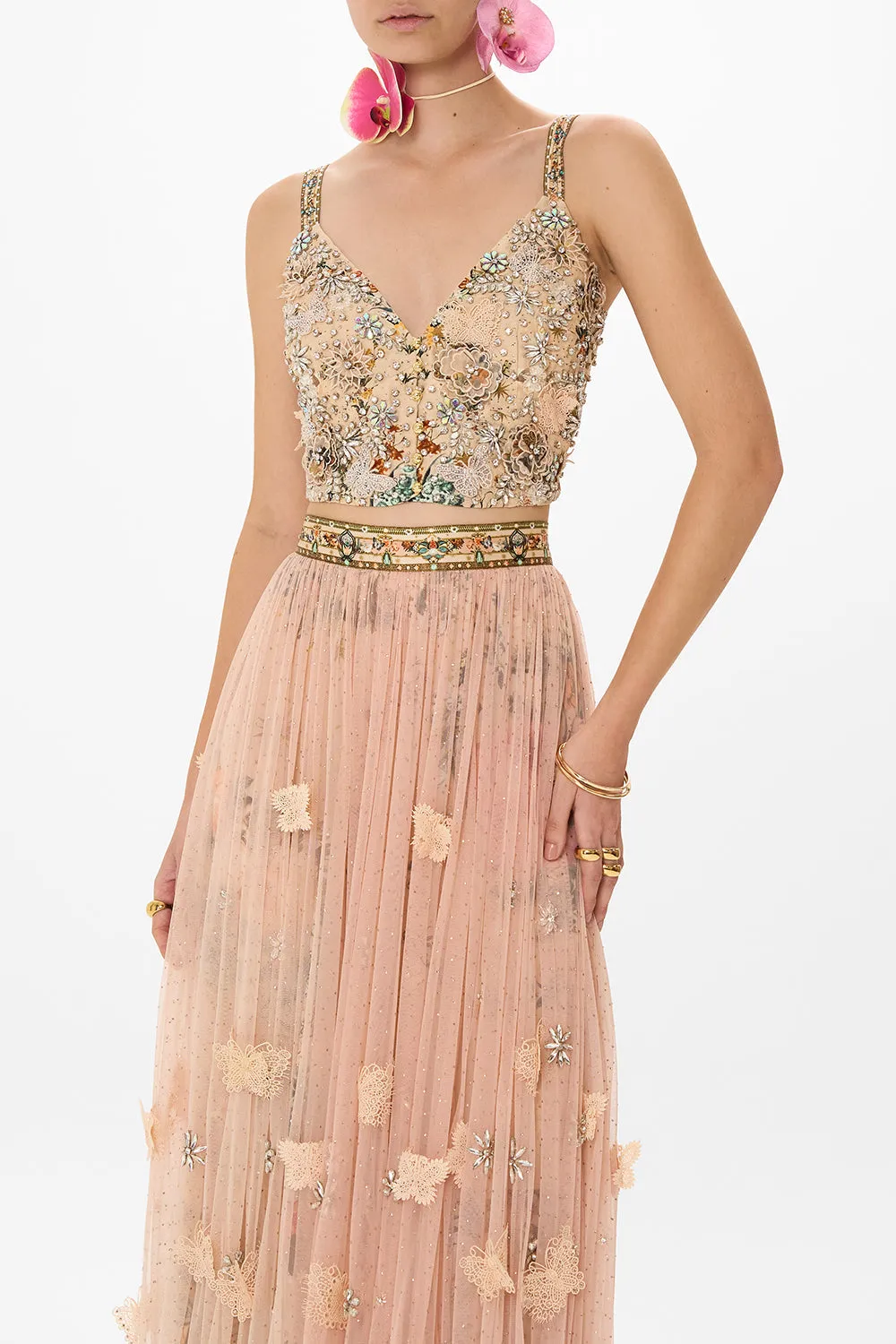 3D HAND EMBROIDERED SEAM DETAIL BRALETTE ROSE GARDEN REVOLUTION sold by Camilla product image thumbnail 5