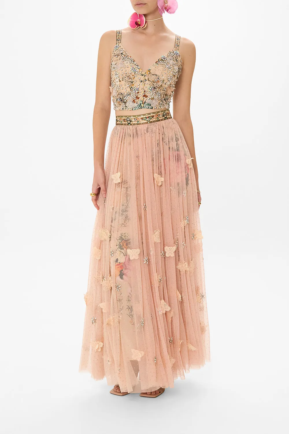 3D HAND EMBROIDERED SEAM DETAIL BRALETTE ROSE GARDEN REVOLUTION sold by Camilla product image thumbnail 4