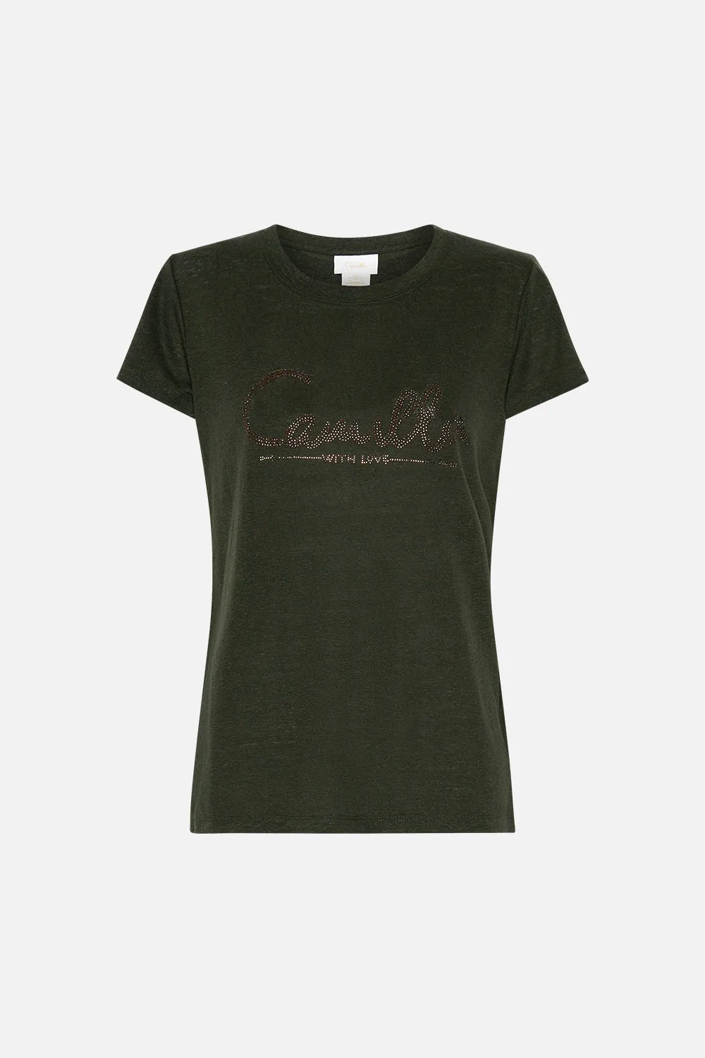 SLIM FIT ROUND NECK T-SHIRT PASSPORT TO PARADISE sold by Camilla product image thumbnail 3