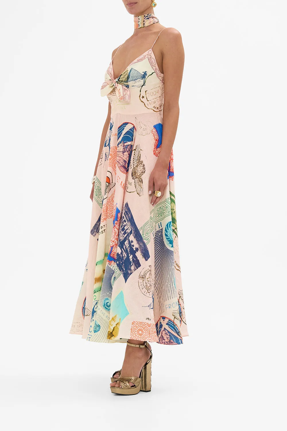 LONG DRESS WITH TIE FRONT HAUTE PASSPORT sold by Camilla product image thumbnail 4