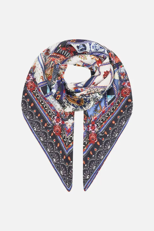 LARGE SQUARE SCARF MY FOLK ART HEART sold by Camilla