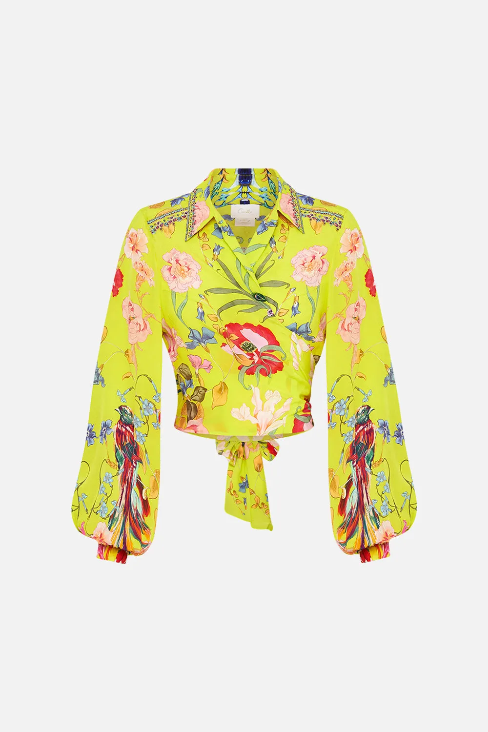 CROPPED WRAP SHIRT PEACOCK PROUD sold by Camilla product image thumbnail 3