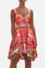 SHORT DRESS WITH FITTED BODICE RUFFLE SOME FEATHERS sold by Camilla