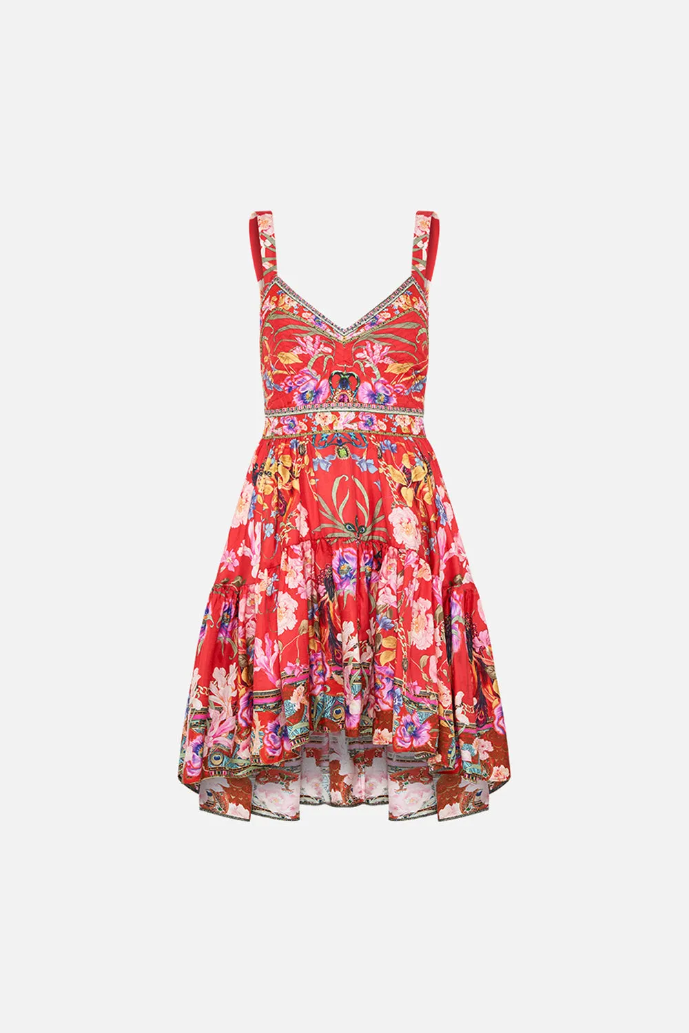 SHORT DRESS WITH FITTED BODICE RUFFLE SOME FEATHERS sold by Camilla product image thumbnail 3