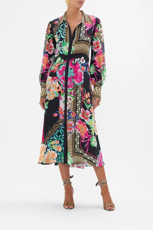 WAIST TIE SHIRT DRESS PRINTED PRIMA VERA sold by Camilla