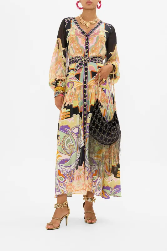 V NECK DRESS WITH BELT CLUB CINEMANIA sold by Camilla