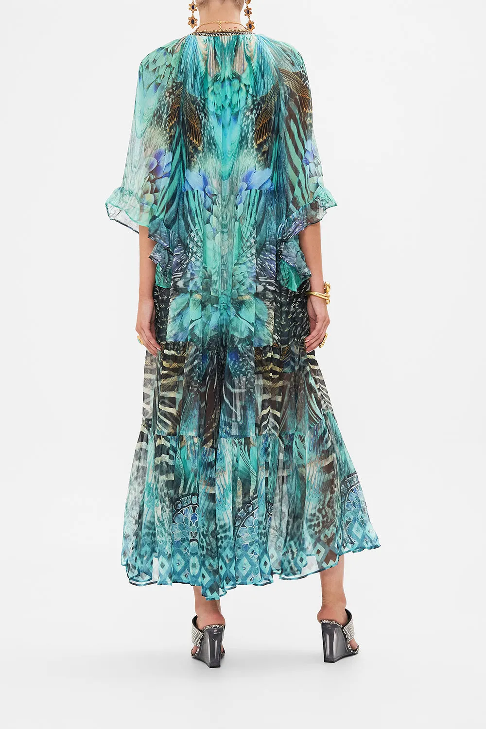 WIDE SLEEVE GATHERED DRESS AZURE ALLURE sold by Camilla product image thumbnail 2