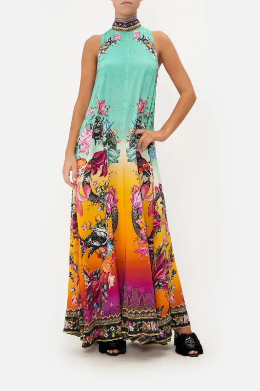 HIGH NECK WIDE FLARED JUMPSUIT VIPER ROOM sold by Camilla