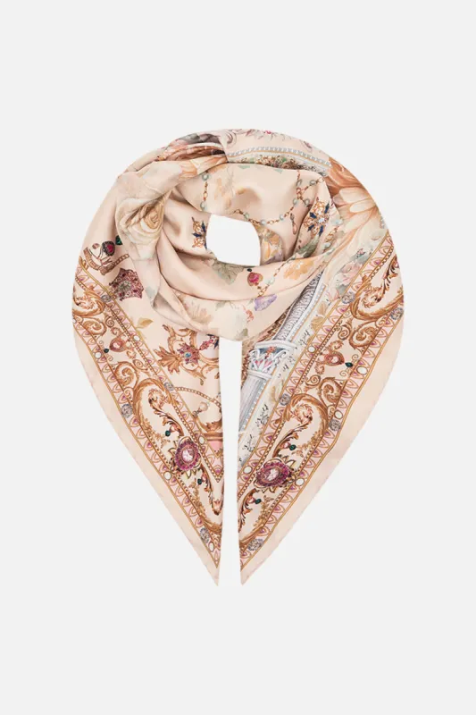 SILK SQUARE SCARF ADORNED IN ANTIQUITY sold by Camilla