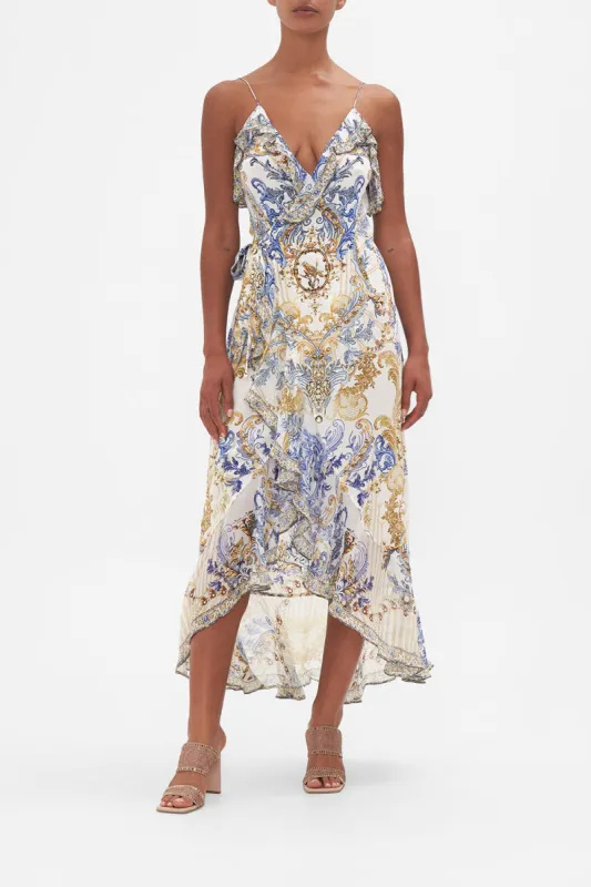 LONG WRAP DRESS WITH FRILL SOUL SEARCHING sold by Camilla