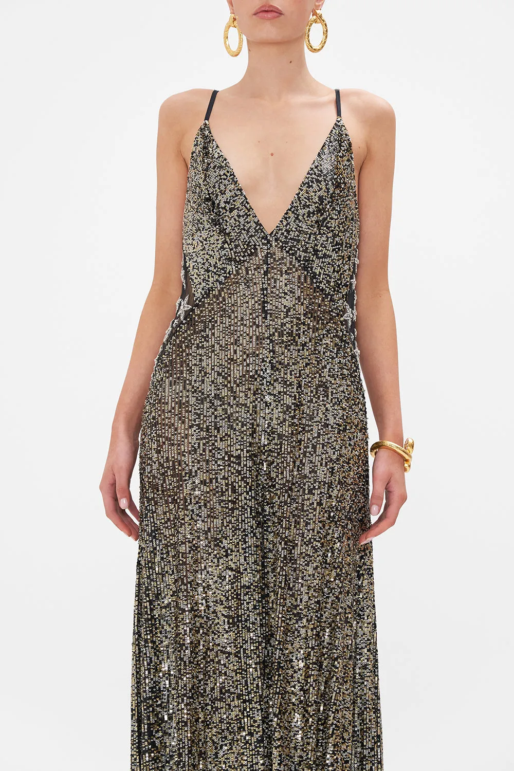 JUMPSUIT WITH LACE INSERT CHAOS IN THE COSMOS sold by Camilla product image thumbnail 5