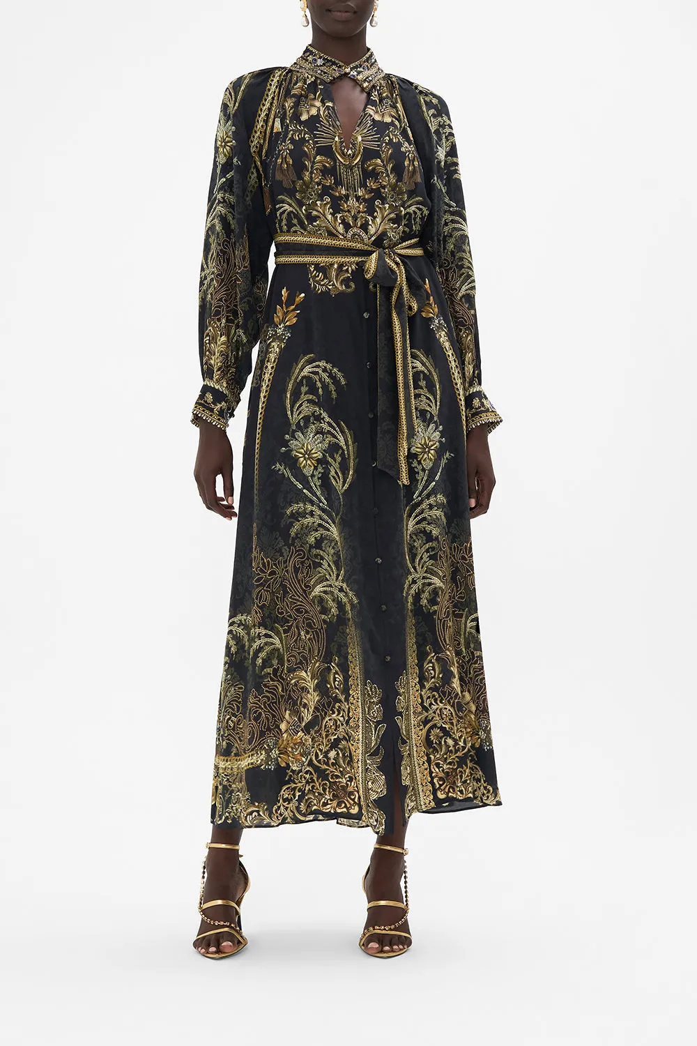 RAGLAN SLEEVE MIDI SHIRT DRESS THE NIGHT IS NOIR sold by Camilla