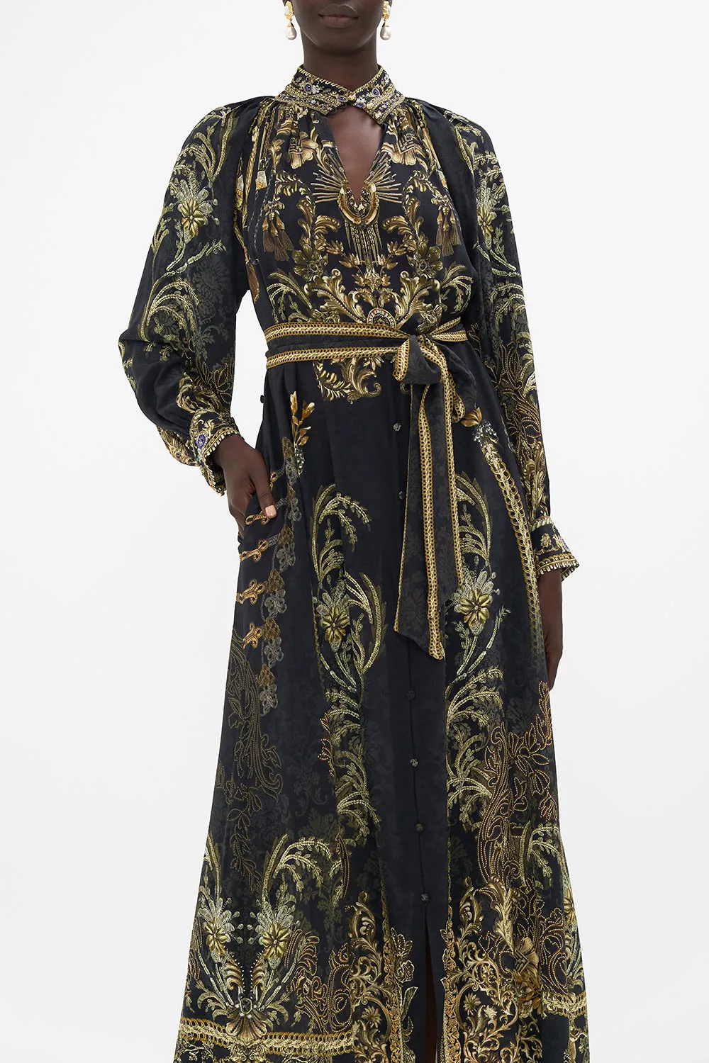 RAGLAN SLEEVE MIDI SHIRT DRESS THE NIGHT IS NOIR sold by Camilla product image thumbnail 5