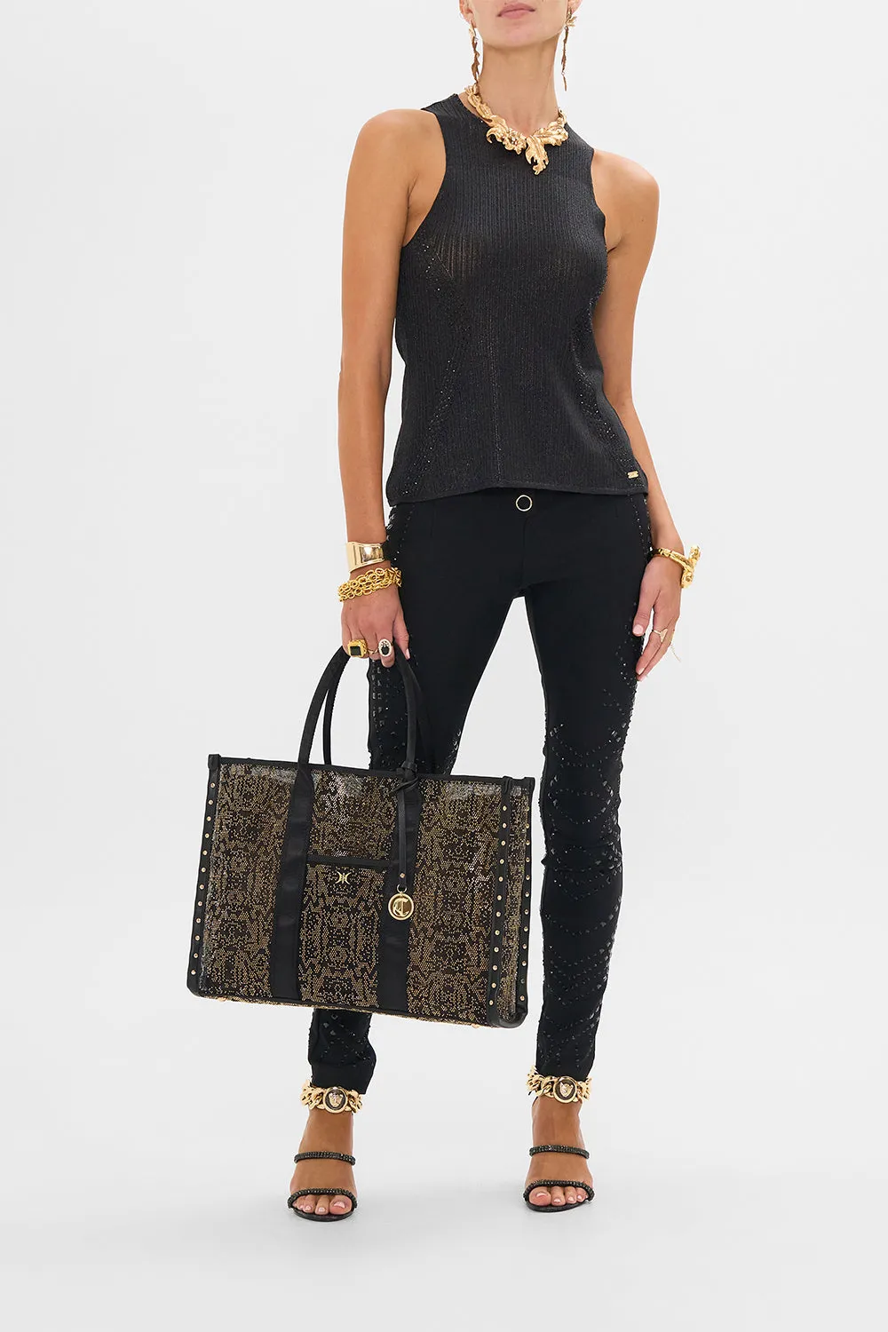 CREW NECK KNIT CAMI - BLACK NOUVEAU NOIR sold by Camilla