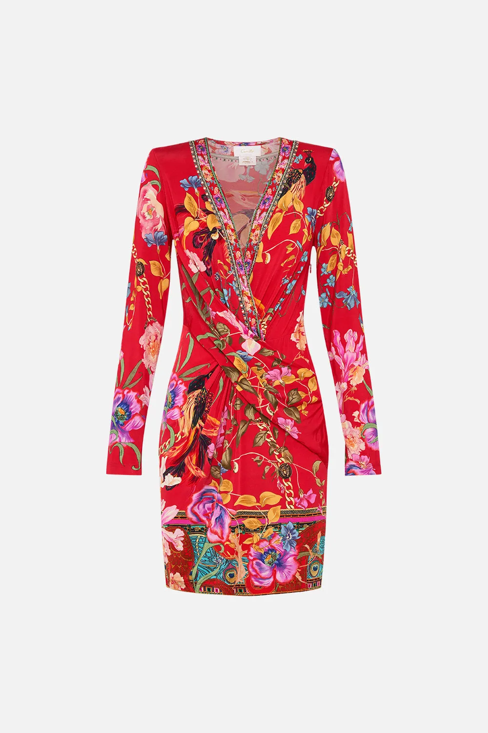 V-NECK CROSS FRONT DRESS RUFFLE SOME FEATHERS sold by Camilla product image thumbnail 3