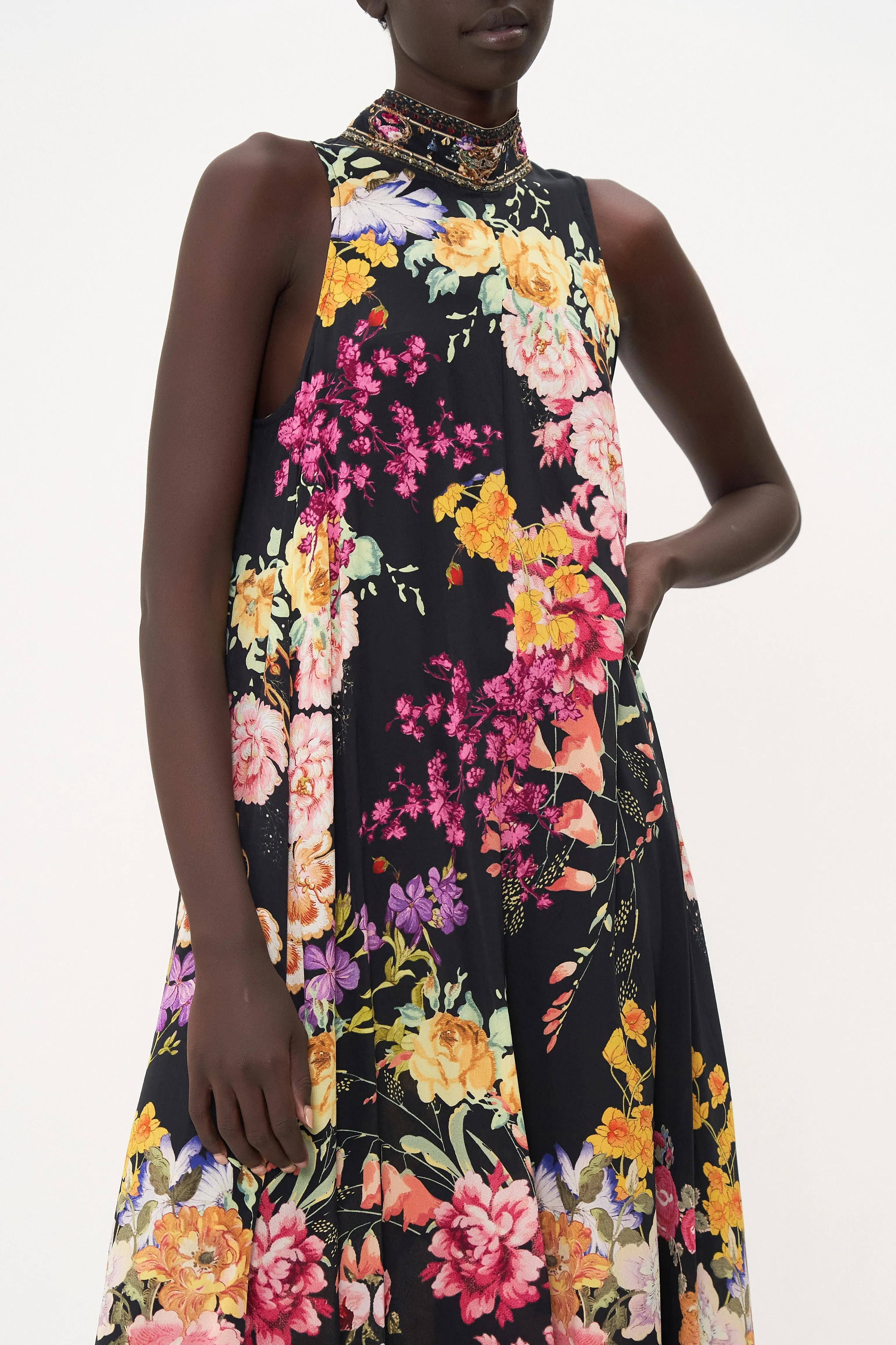 HIGH NECK WIDE FLARED JUMPSUIT LIBERTINE LADY sold by Camilla product image thumbnail 5