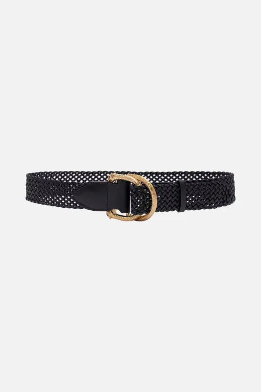 DOUBLE D-RING BELT SOLID BLACK sold by Camilla