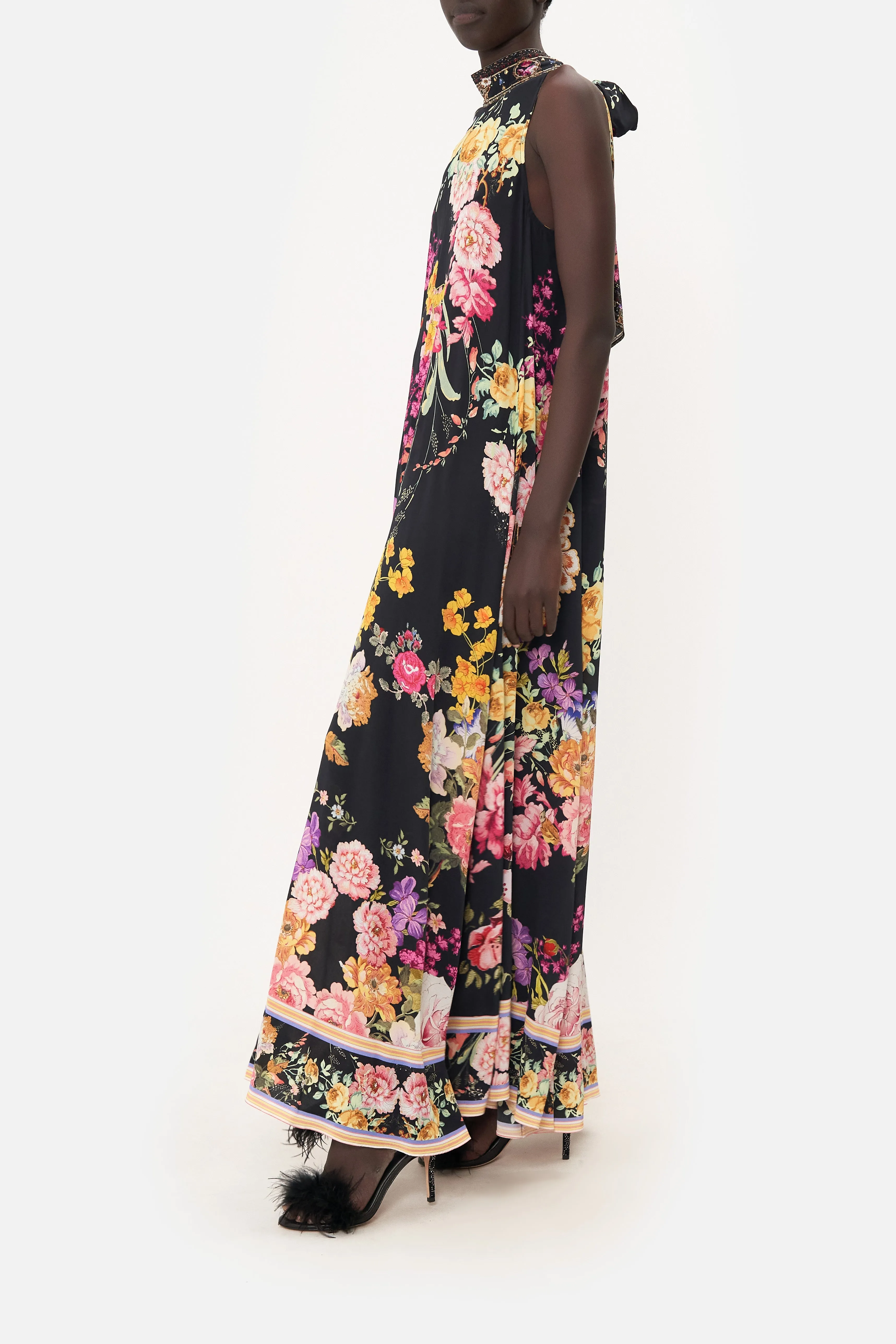 HIGH NECK WIDE FLARED JUMPSUIT LIBERTINE LADY sold by Camilla product image thumbnail 4