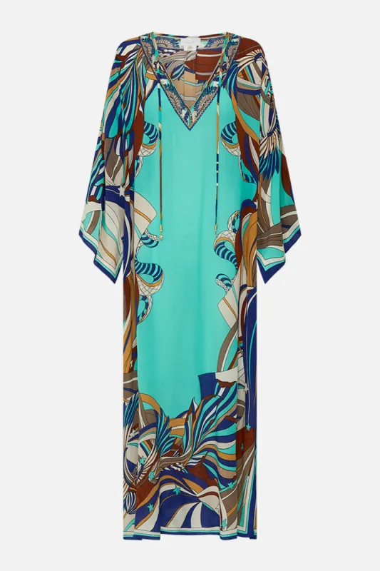 V NECK KAFTAN WITH TIES OASIS ORACLE sold by Camilla