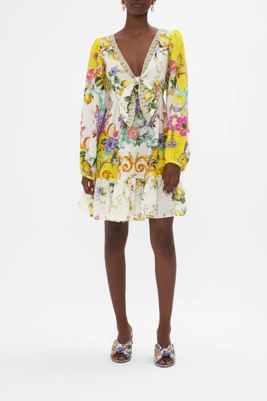SHORT TIE FRONT BLOUSON DRESS CATERINA SPRITZ sold by Camilla