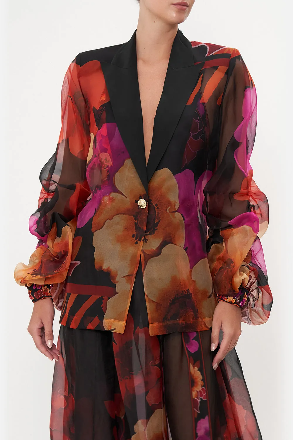 RUCHED SLEEVE BLAZER MIDNIGHT POPPY sold by Camilla product image thumbnail 5