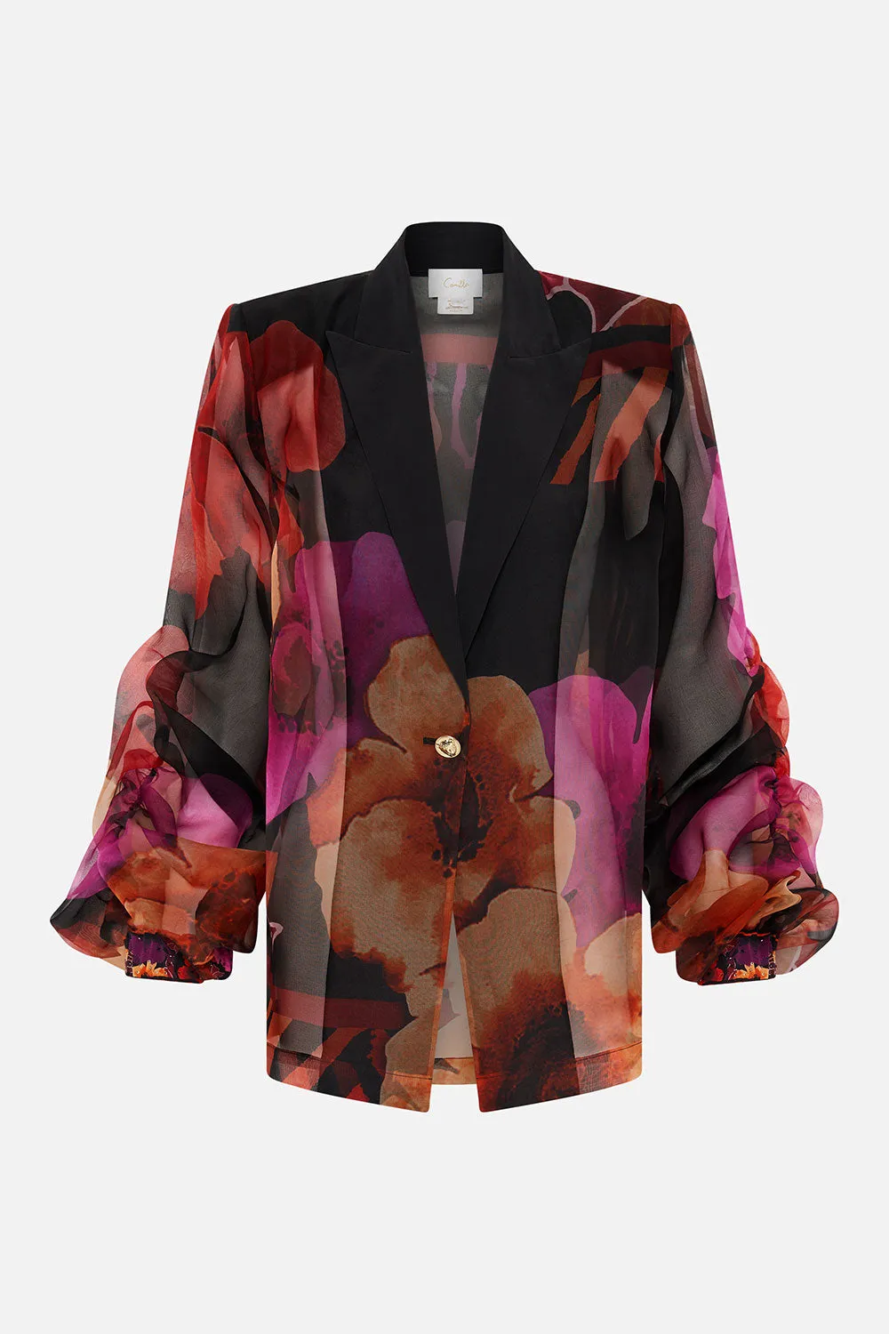 RUCHED SLEEVE BLAZER MIDNIGHT POPPY sold by Camilla product image thumbnail 3