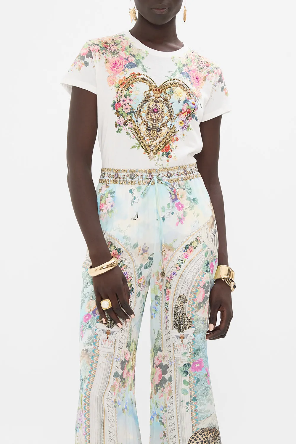 SLIM FIT ROUND NECK T-SHIRT - WHITE/MULTI WE ALWAYS HAVE ALEXANDRIA sold by Camilla product image thumbnail 5