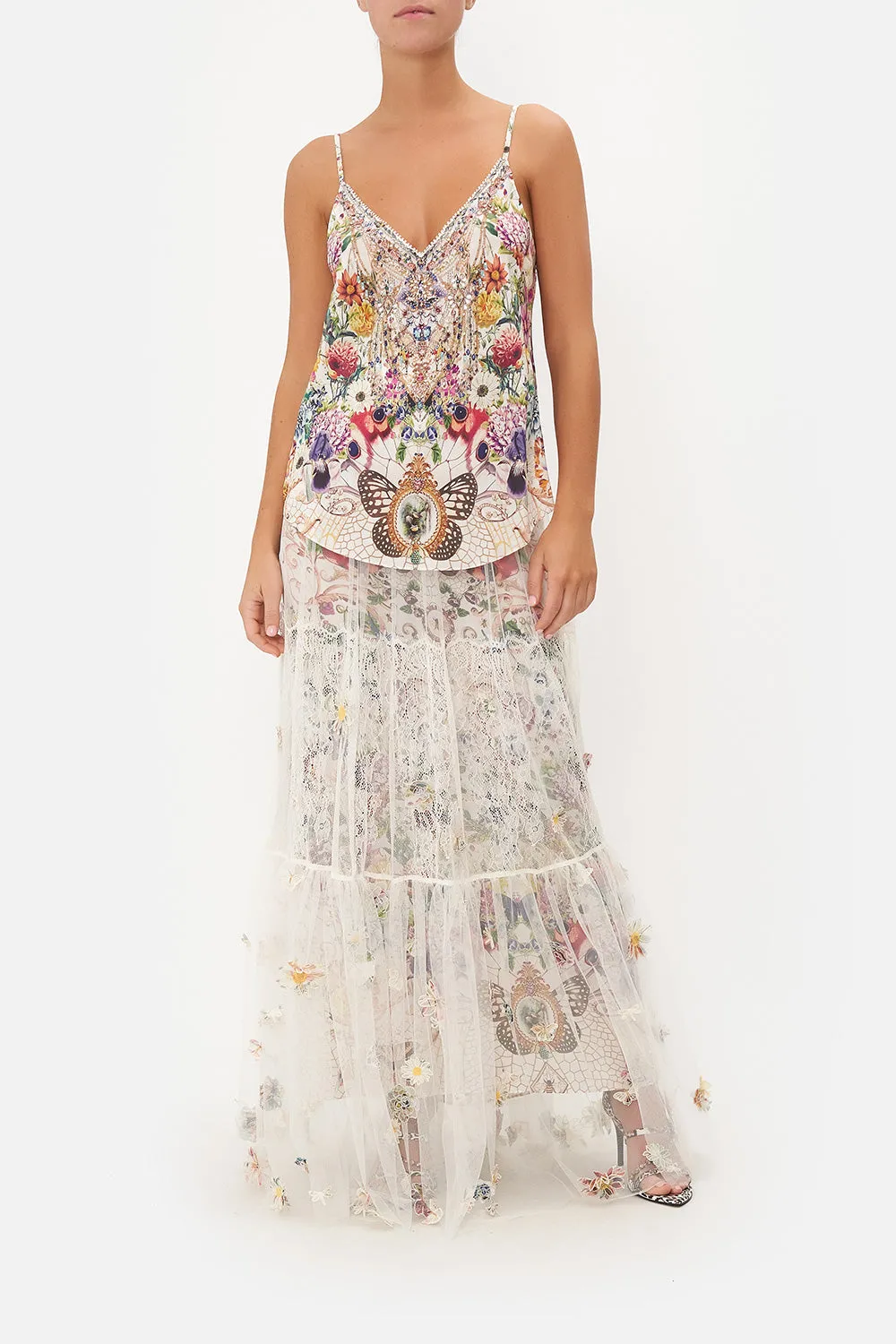 V-NECK BIAS CAMI QUEENS BEE HIVE sold by Camilla