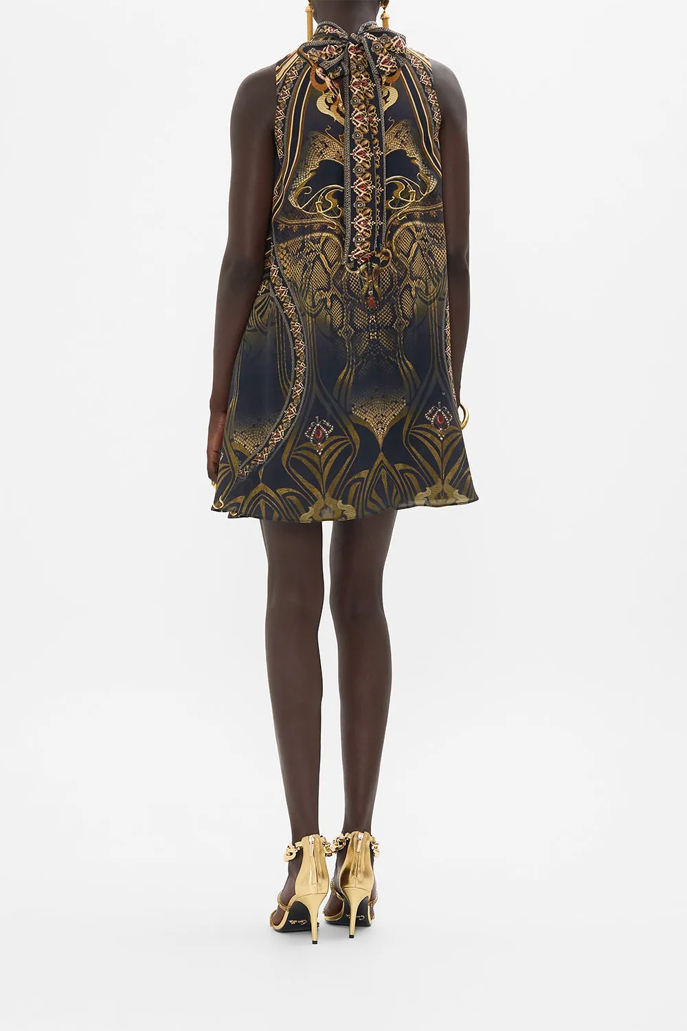 BACK NECK TIE SHORT DRESS NOUVEAU NOIR sold by Camilla product image thumbnail 2