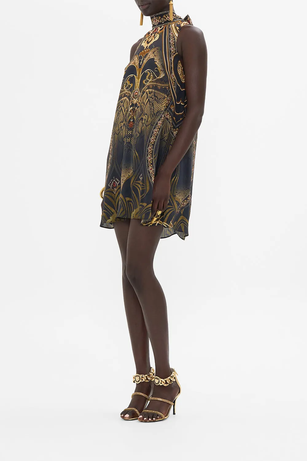 BACK NECK TIE SHORT DRESS NOUVEAU NOIR sold by Camilla product image thumbnail 4