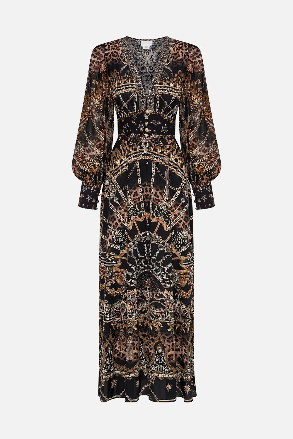 SHAPED WAISTBAND DRESS WITH GATHERED SLEEVES MASKED AT MOONLIGHT sold by Camilla product image thumbnail 3