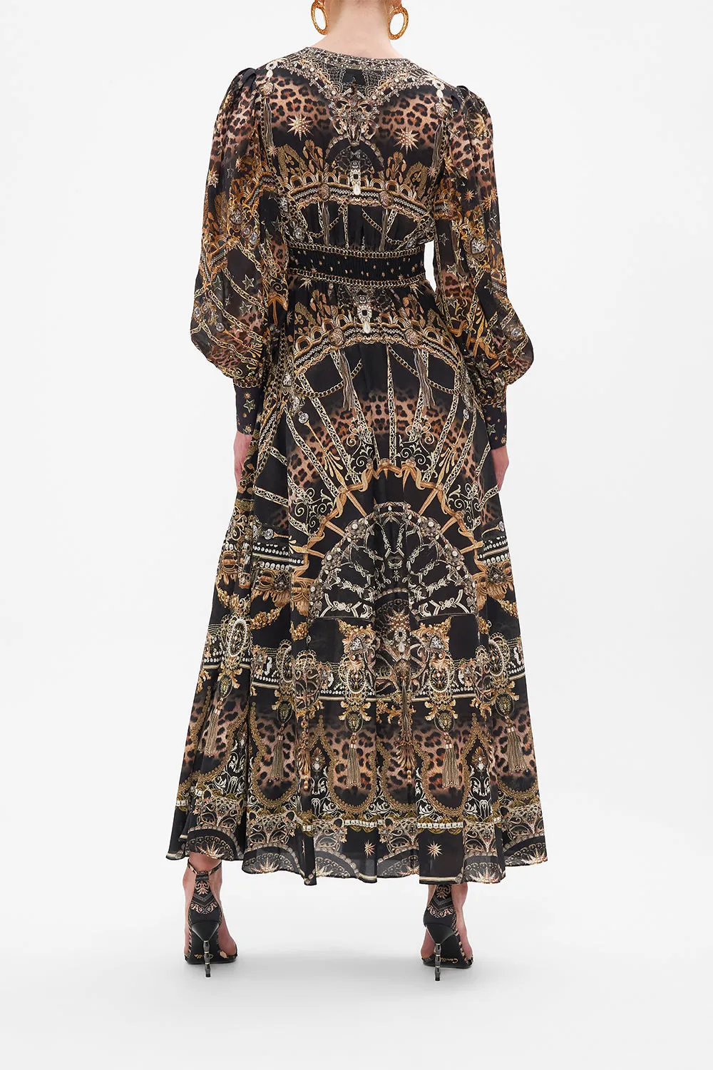 SHAPED WAISTBAND DRESS WITH GATHERED SLEEVES MASKED AT MOONLIGHT sold by Camilla product image thumbnail 2