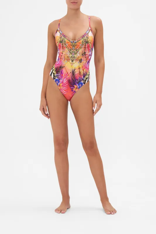 V NECK HIGH LEG ONE PIECE WILD LOVING sold by Camilla