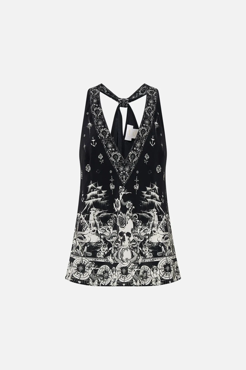 V NECK TOP WITH KNOT BACK TALES OF TATTOO sold by Camilla product image thumbnail 3