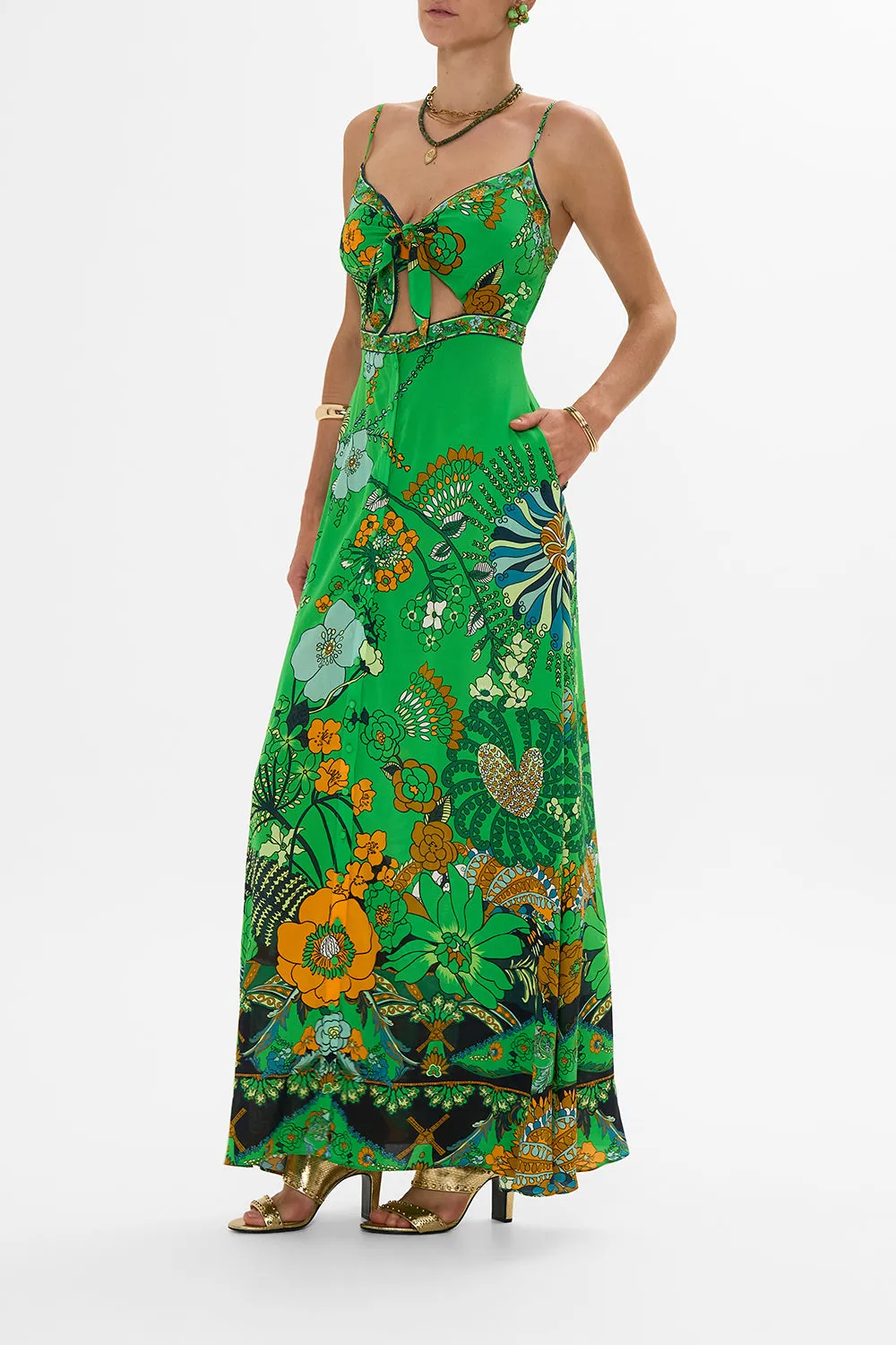 TIE FRONT CUT OUT MAXI DRESS GOOD VIBES GENERATION sold by Camilla product image thumbnail 4