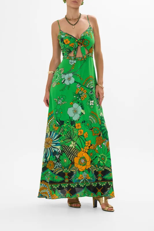 TIE FRONT CUT OUT MAXI DRESS GOOD VIBES GENERATION sold by Camilla