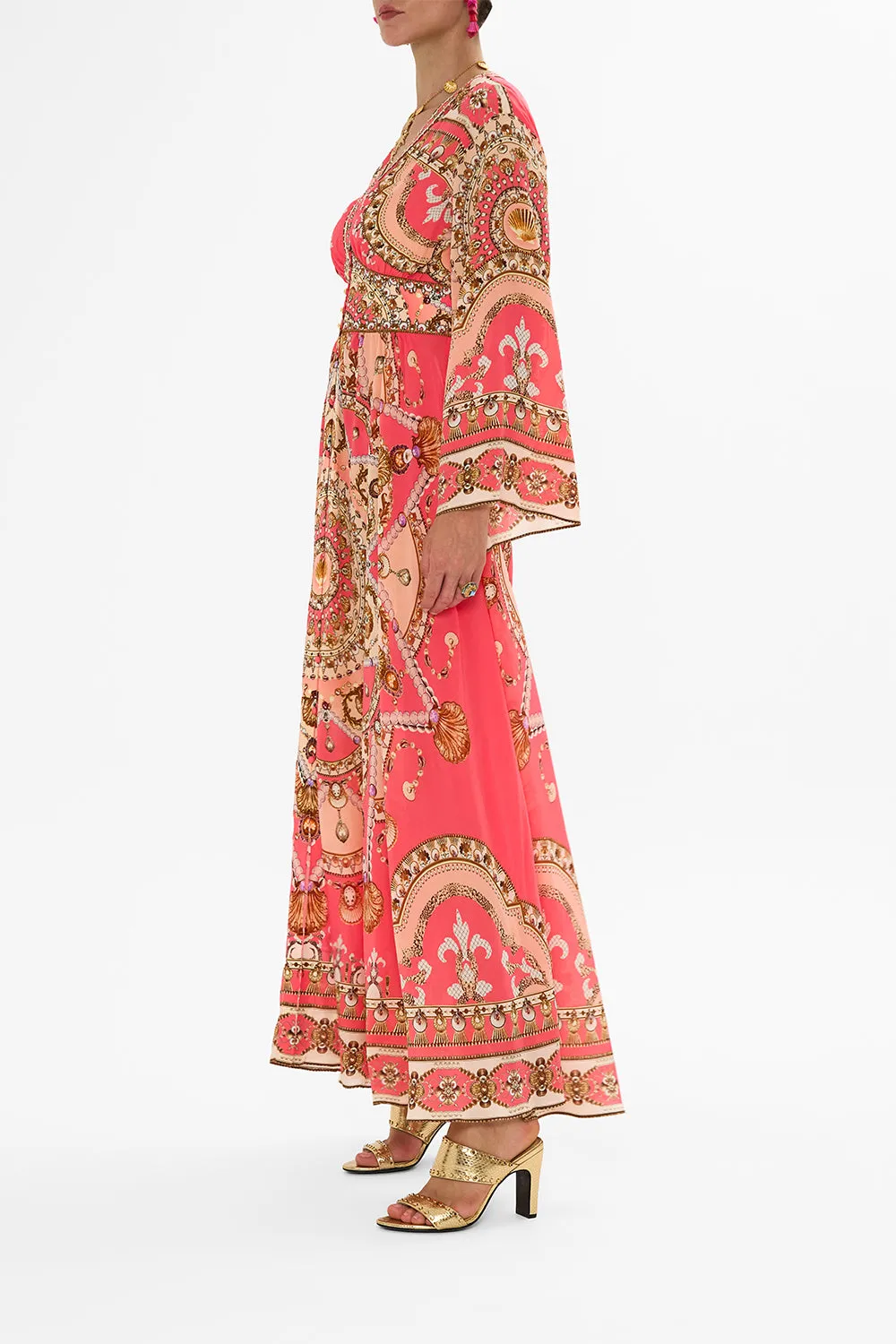 KIMONO SLEEVE DRESS WITH SHIRRING DETAIL SHELL GAMES sold by Camilla product image thumbnail 4