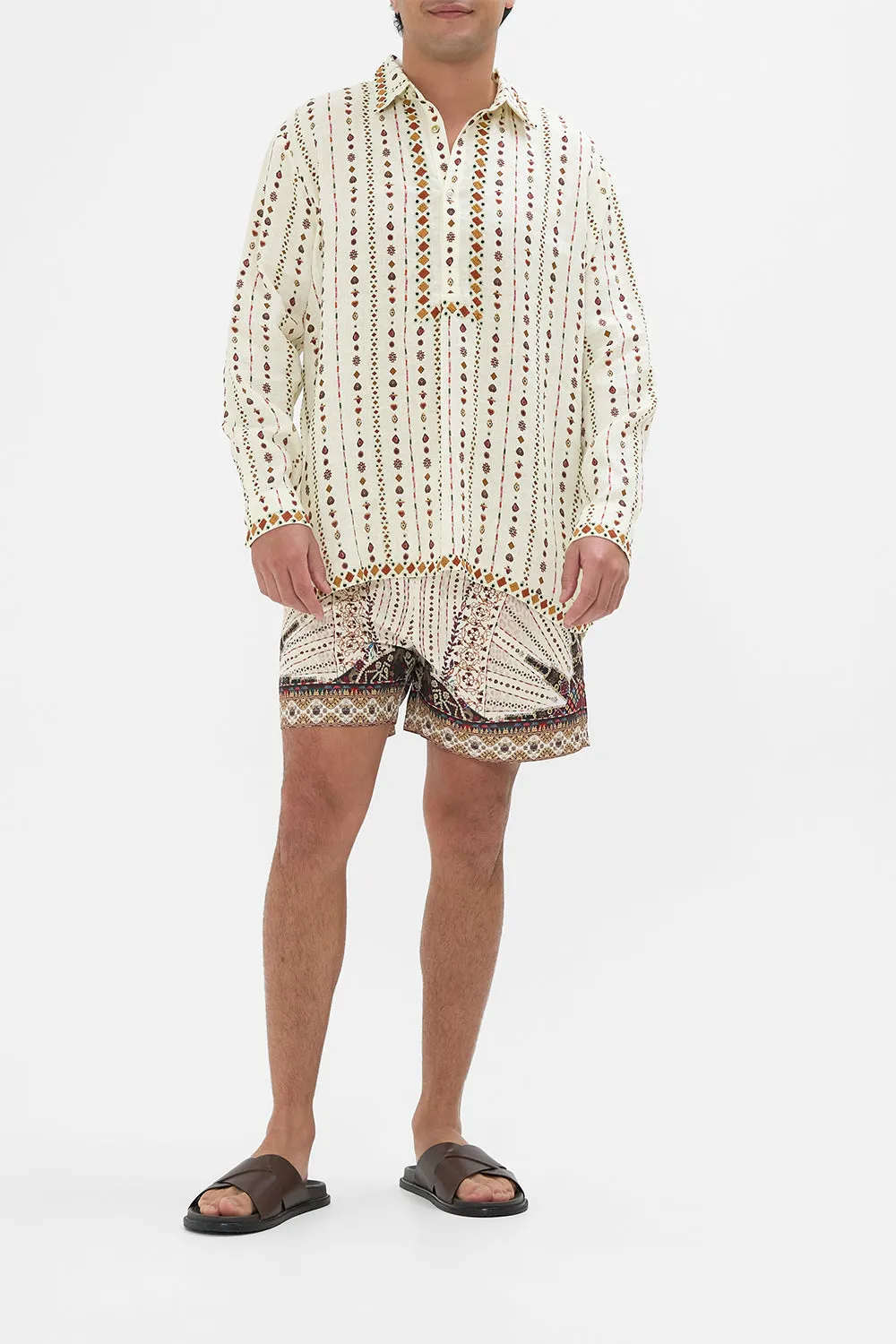 MENS HALF PLACKET TUNIC SHIRT NOMAD NATURE sold by Camilla