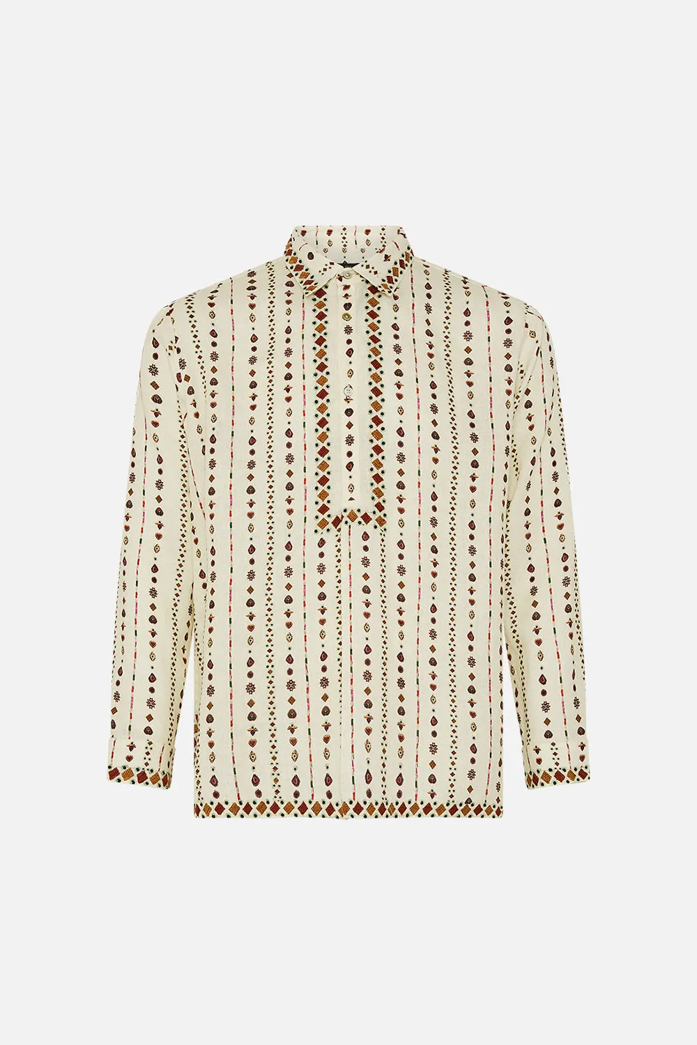 MENS HALF PLACKET TUNIC SHIRT NOMAD NATURE sold by Camilla product image thumbnail 3