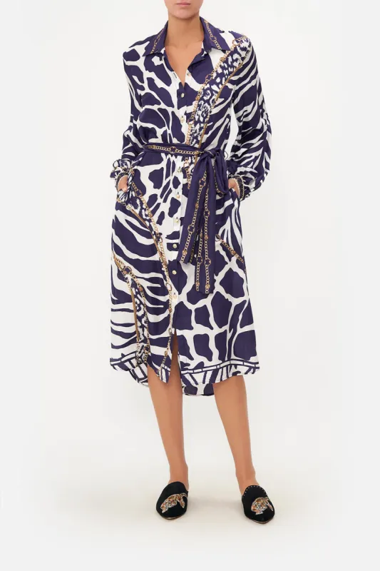 HIGH LOW MIDI SHIRT DRESS WHERES YOUR HEAD AT sold by Camilla